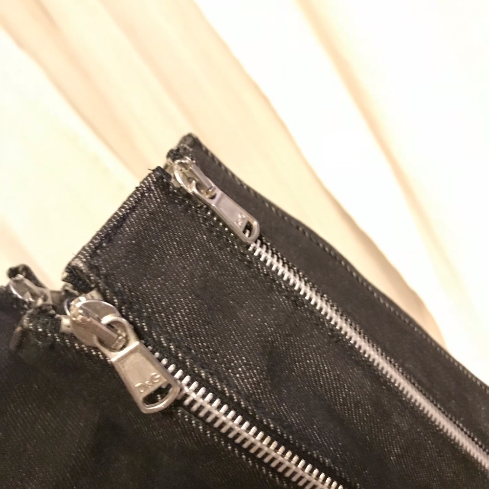 SOLD AUTH DOLCE & GABBANA Denim Zipper Boots - Picture 5 of 7